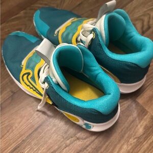 Nike KD Trey 5x Sneakers in Teal and Yellow